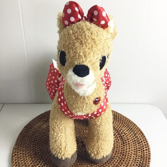 BUILD A BEAR CLARICE RUDOLPH RED NOSED REINDEER W COAT STUFFED ANIMAL PLUSH TOY - Picture 2 of 4